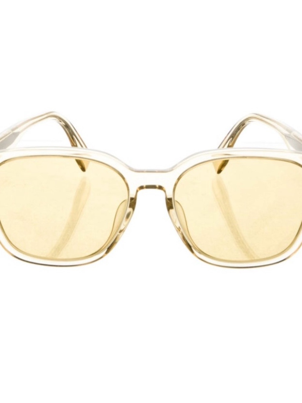 Fendi Gold-Tone Clear Frame Sunglasses with Yellow Lenses